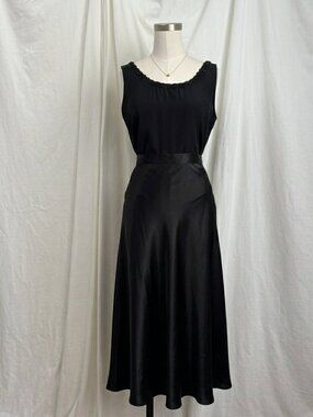 Vintage Judy Knapp Black Sleeveless Blouse Top Sequin Trim Large Whimsigoth Chic